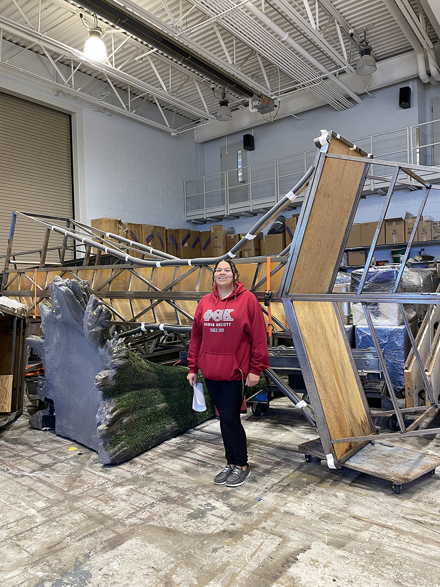 Natalia Tealer backstage at the Santa Fe Opera