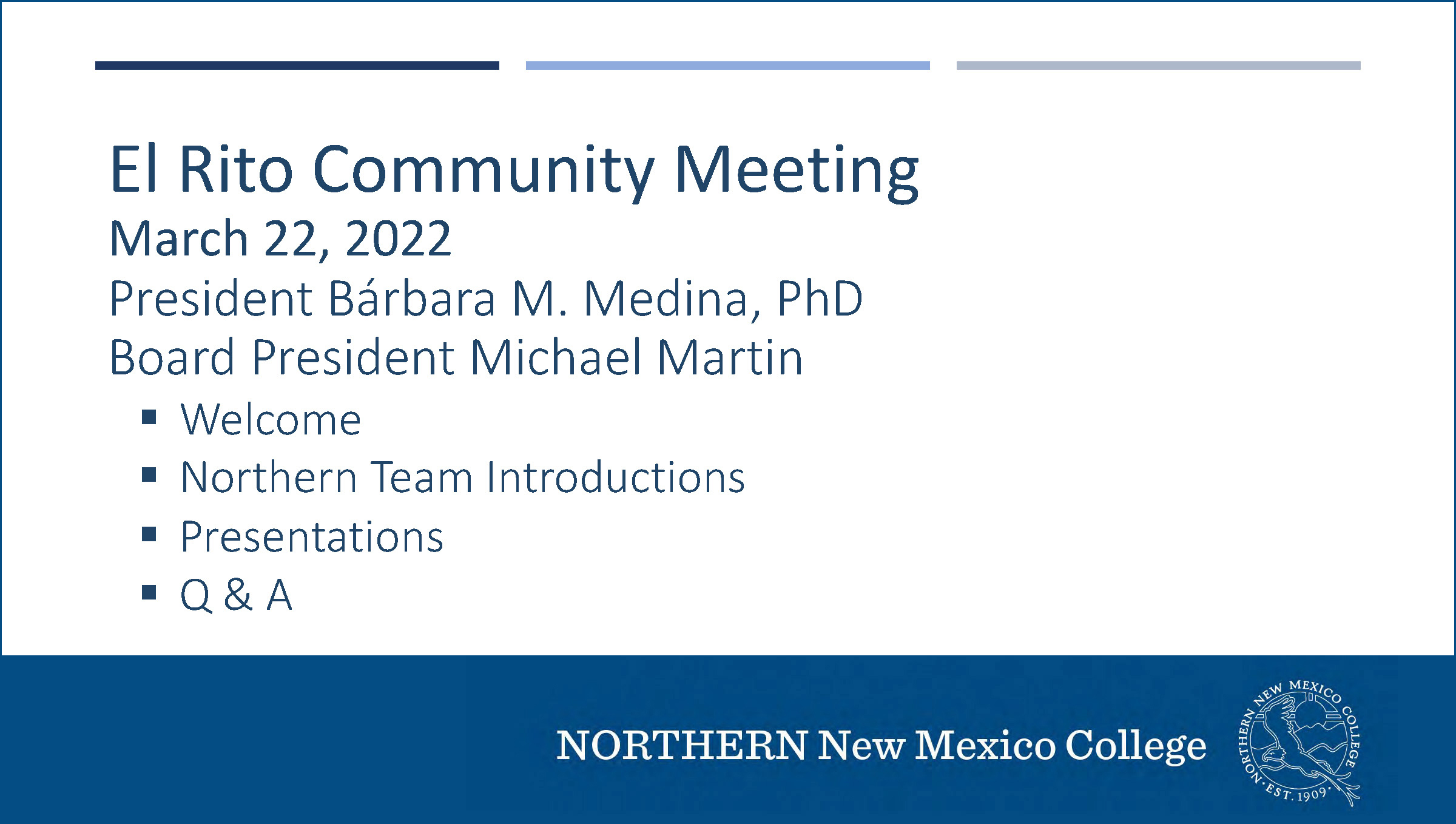 El Rito Community Meeting El Rito Community Meeting